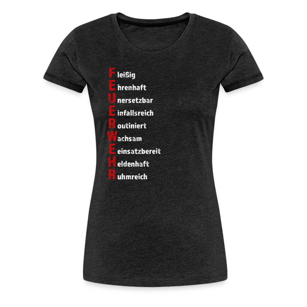 Feuerwehr Schriftzug - Frauen T-Shirt - Anthrazit