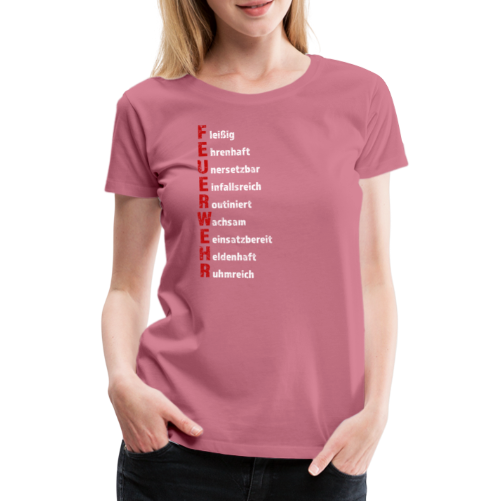Feuerwehr Schriftzug - Frauen T-Shirt - Malve