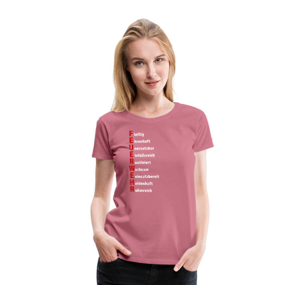 Feuerwehr Schriftzug - Frauen T-Shirt - Malve