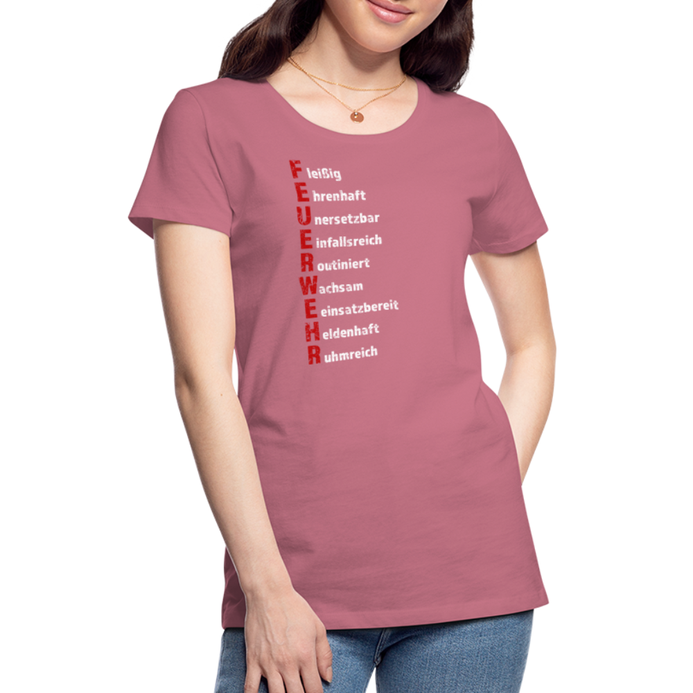 Feuerwehr Schriftzug - Frauen T-Shirt - Malve