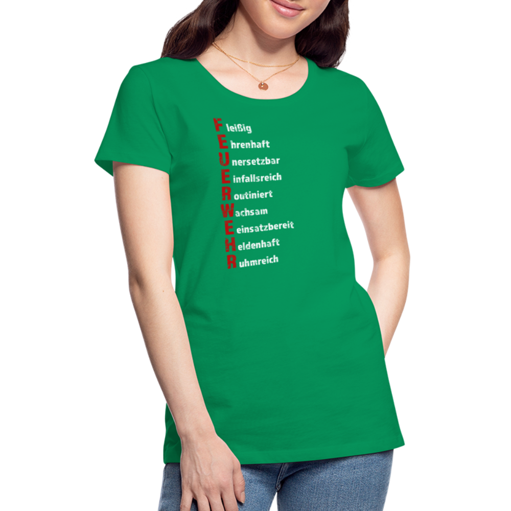 Feuerwehr Schriftzug - Frauen T-Shirt - Kelly Green