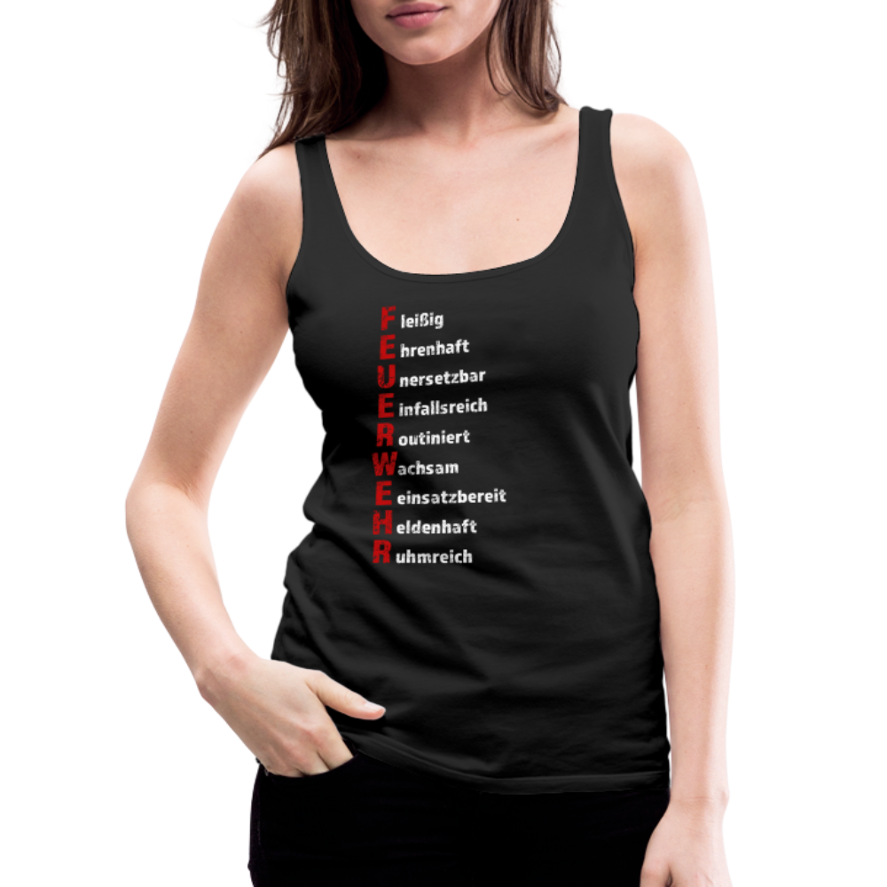 Feuerwehr Schriftzug - Frauen Tank Top - Schwarz