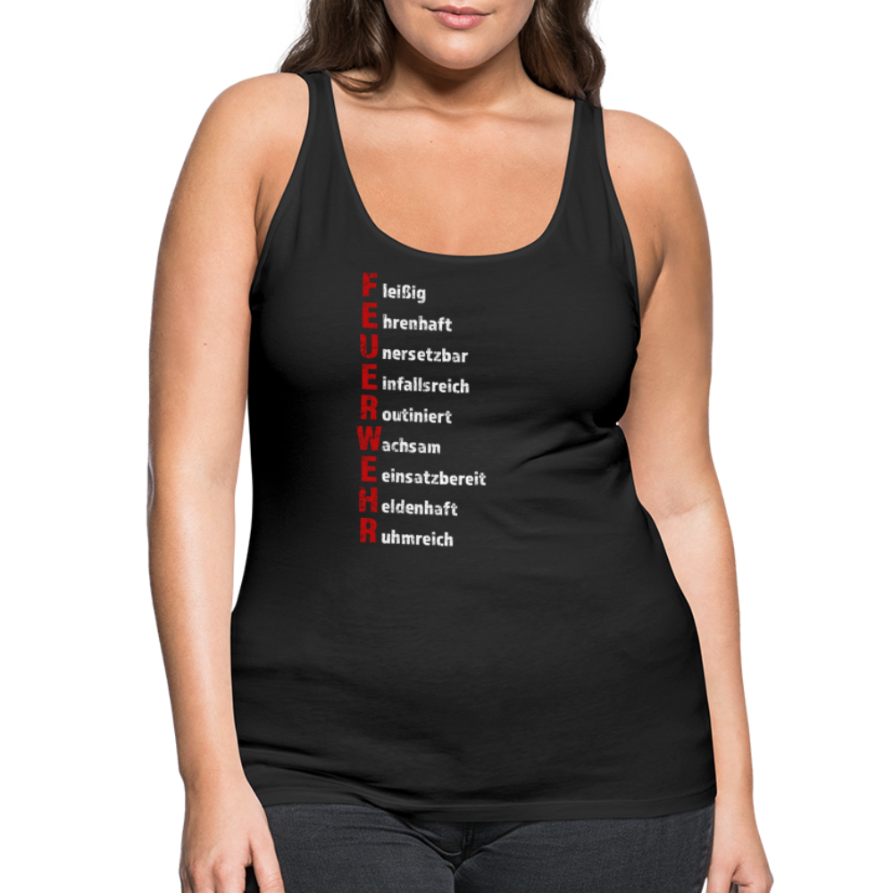Feuerwehr Schriftzug - Frauen Tank Top - Schwarz