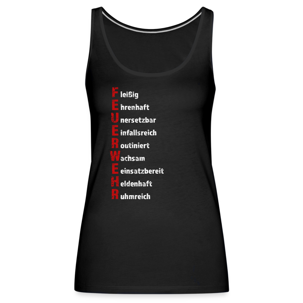 Feuerwehr Schriftzug - Frauen Tank Top - Schwarz