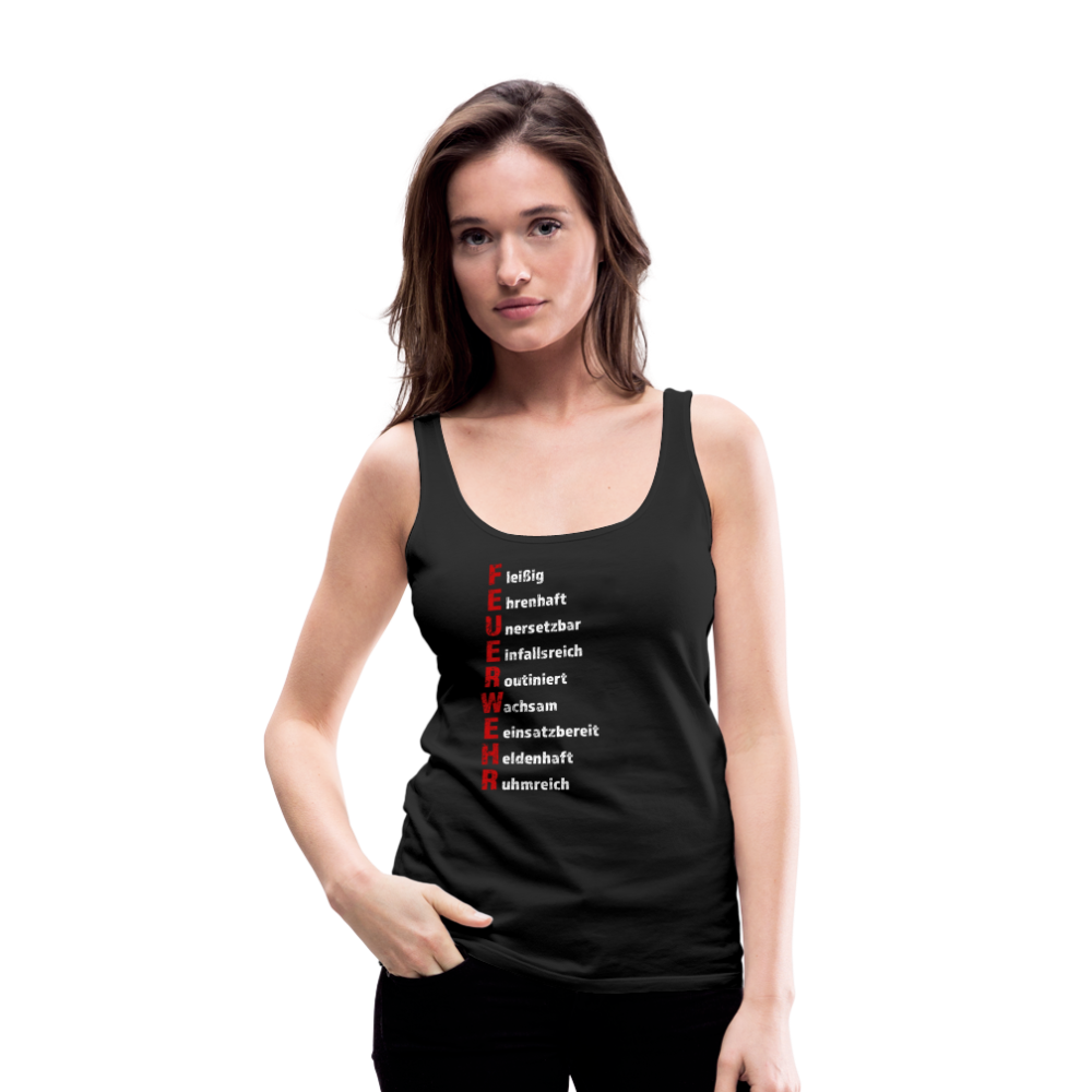 Feuerwehr Schriftzug - Frauen Tank Top - Schwarz
