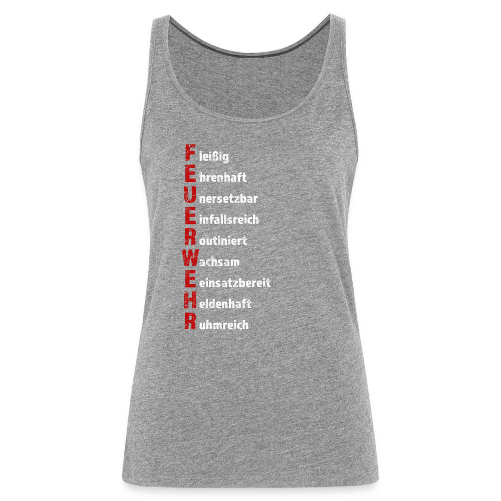 Feuerwehr Schriftzug - Frauen Tank Top - Grau meliert