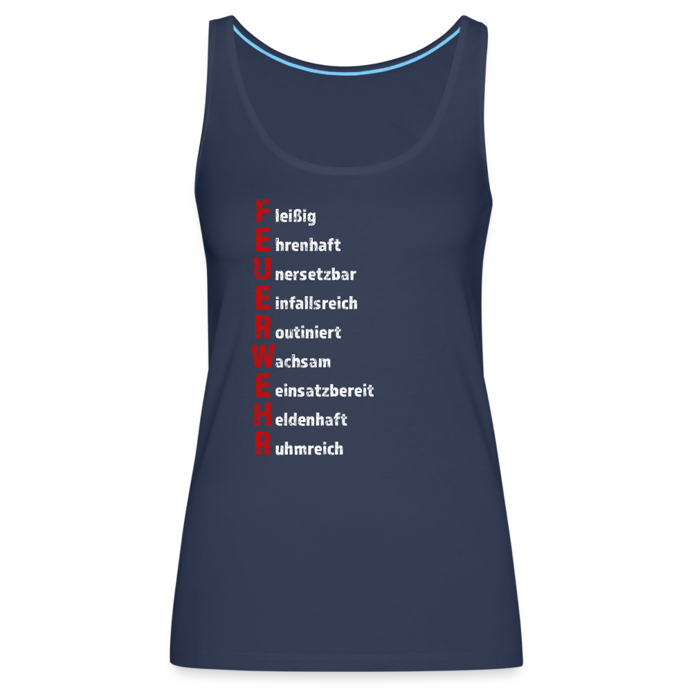 Feuerwehr Schriftzug - Frauen Tank Top - Navy
