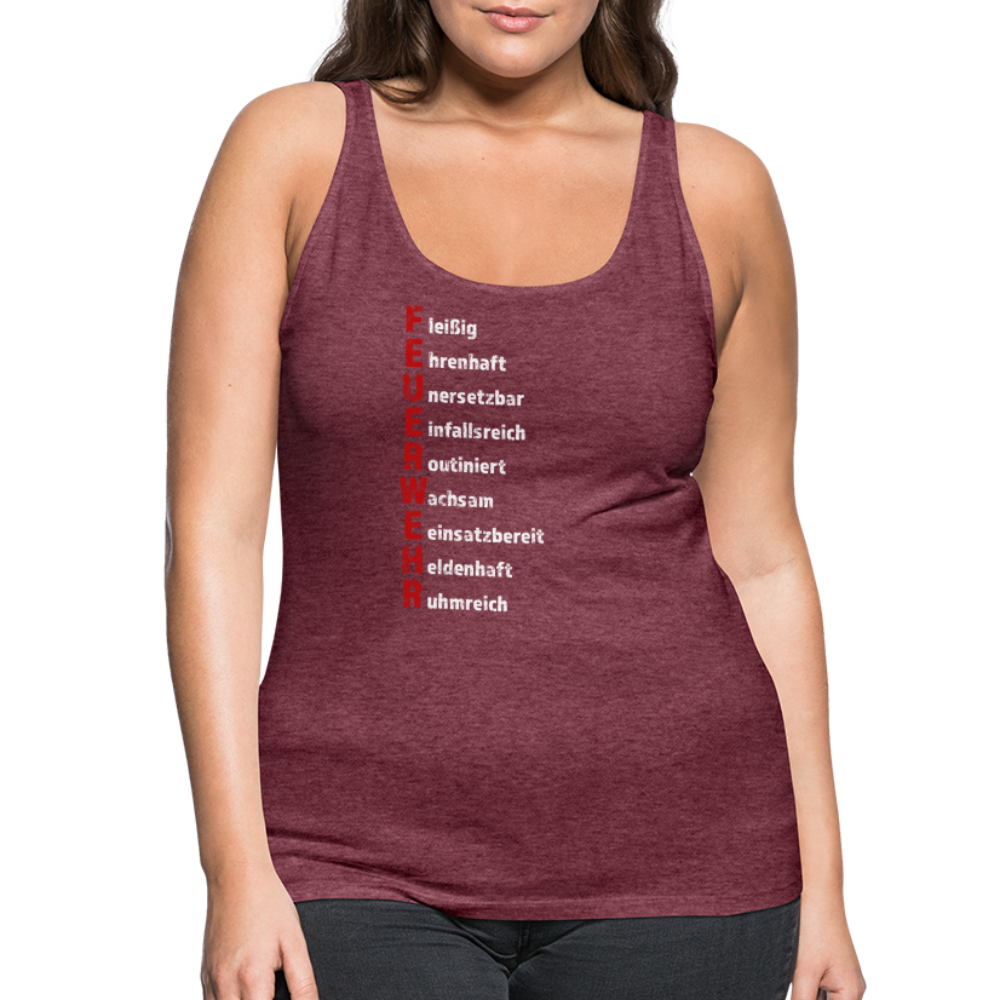Feuerwehr Schriftzug - Frauen Tank Top - Bordeauxrot meliert
