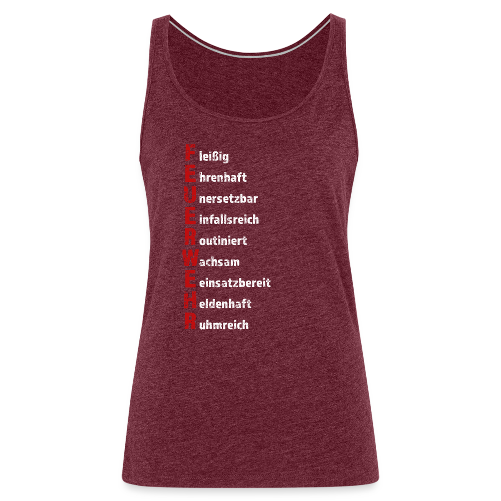 Feuerwehr Schriftzug - Frauen Tank Top - Bordeauxrot meliert