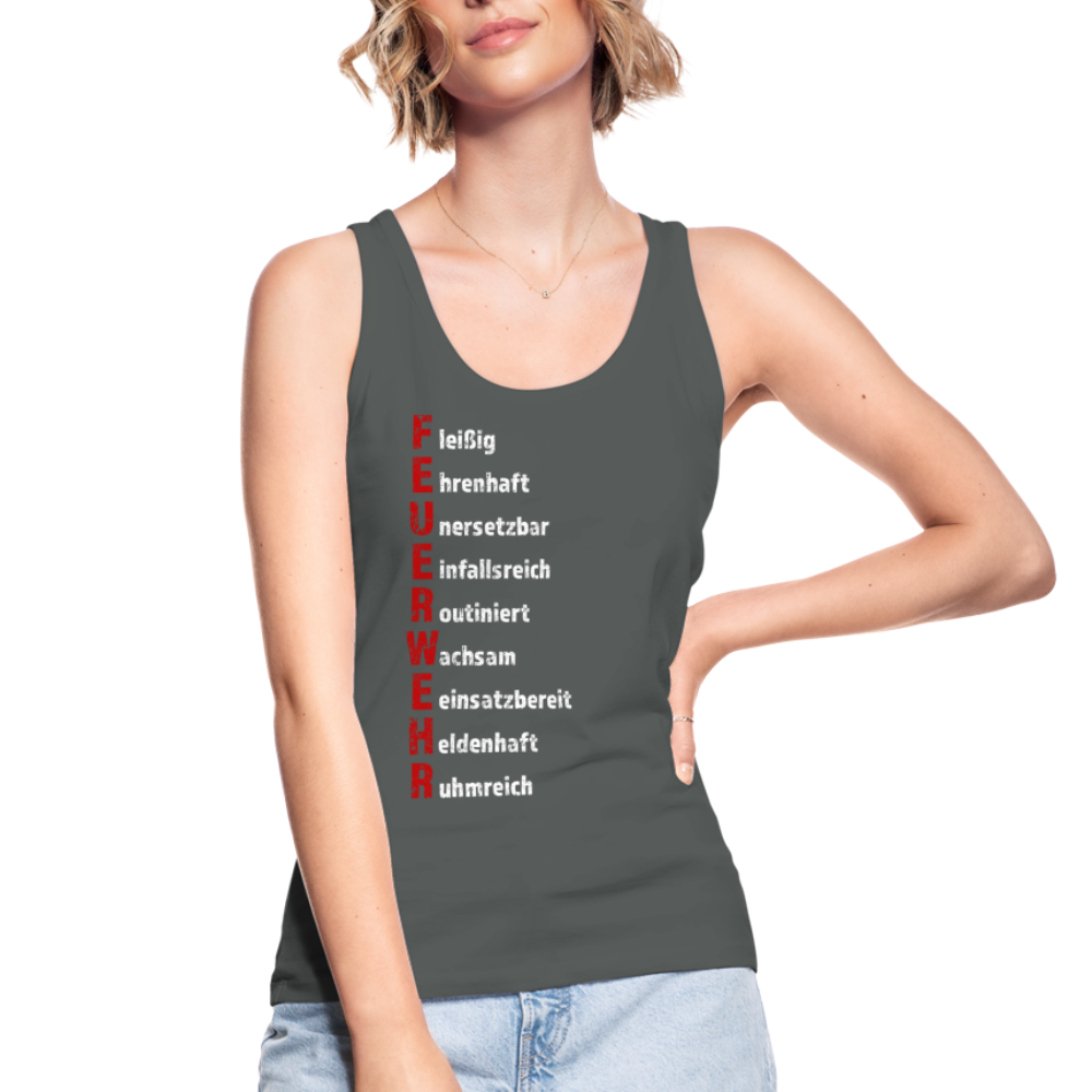 Feuerwehr Schriftzug - Frauen Tank Top aus 100% Bio-Baumwolle - Anthrazit