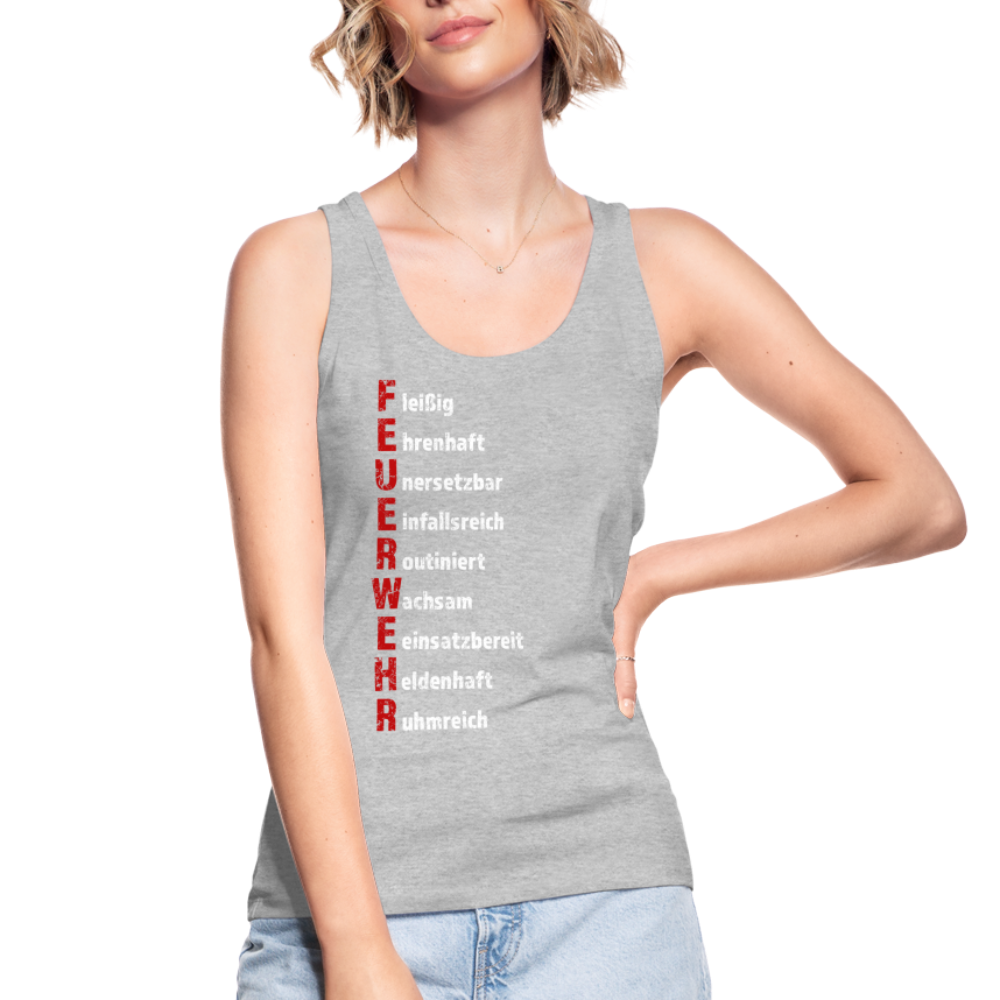 Feuerwehr Schriftzug - Frauen Tank Top aus 100% Bio-Baumwolle - Grau meliert