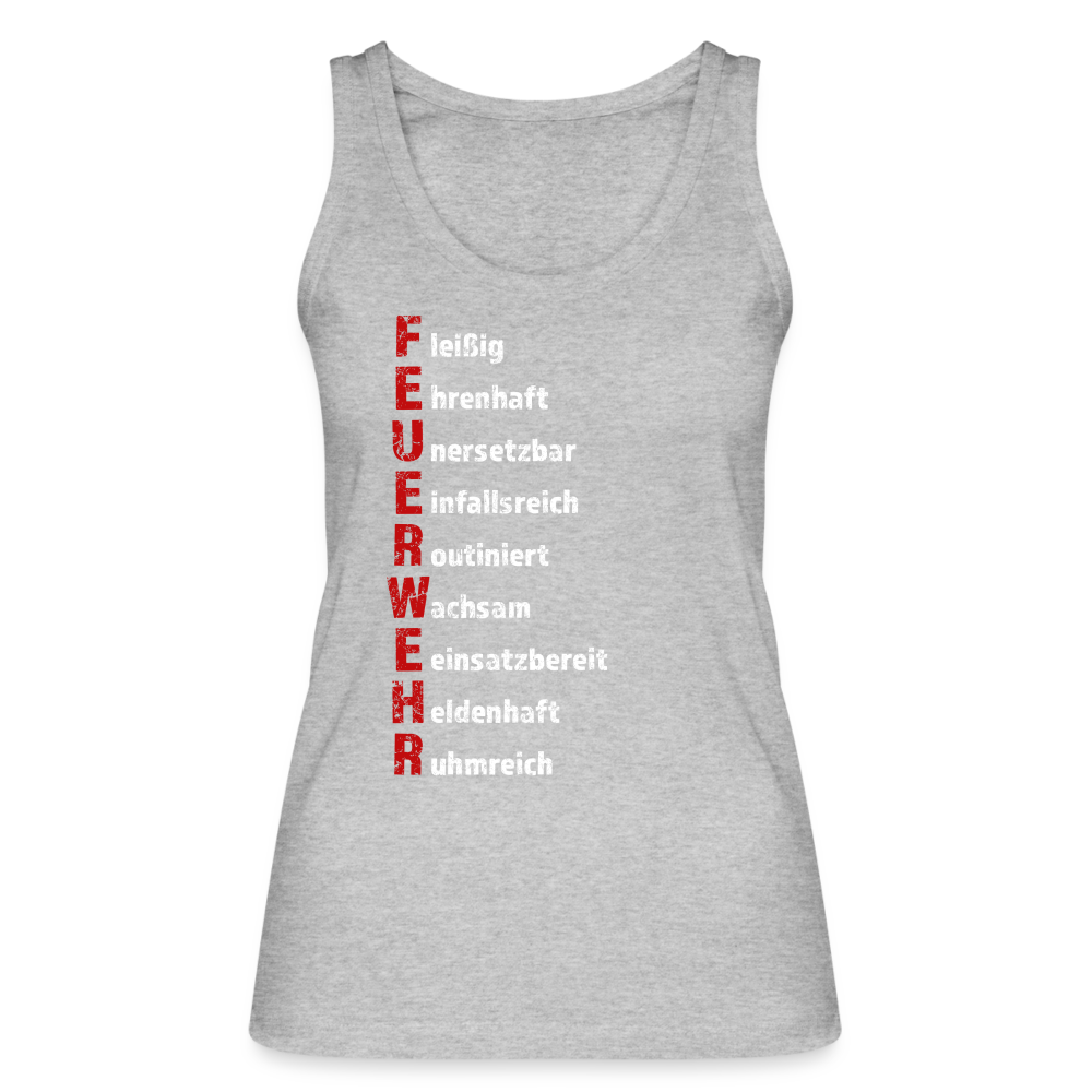 Feuerwehr Schriftzug - Frauen Tank Top aus 100% Bio-Baumwolle - Grau meliert