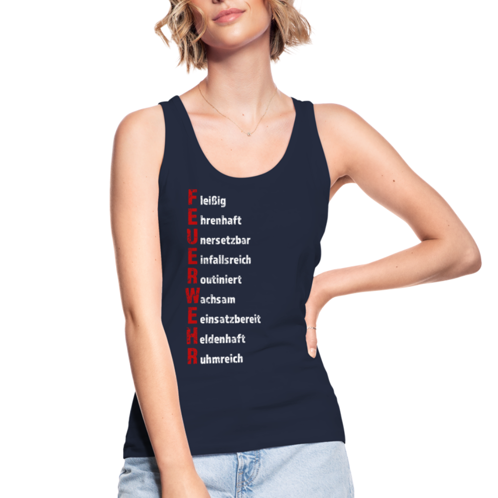 Feuerwehr Schriftzug - Frauen Tank Top aus 100% Bio-Baumwolle - Navy
