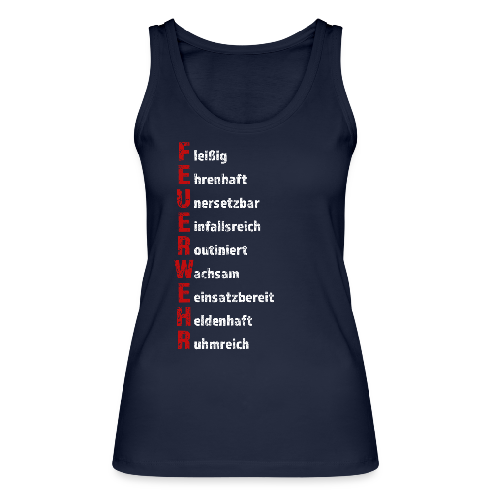 Feuerwehr Schriftzug - Frauen Tank Top aus 100% Bio-Baumwolle - Navy