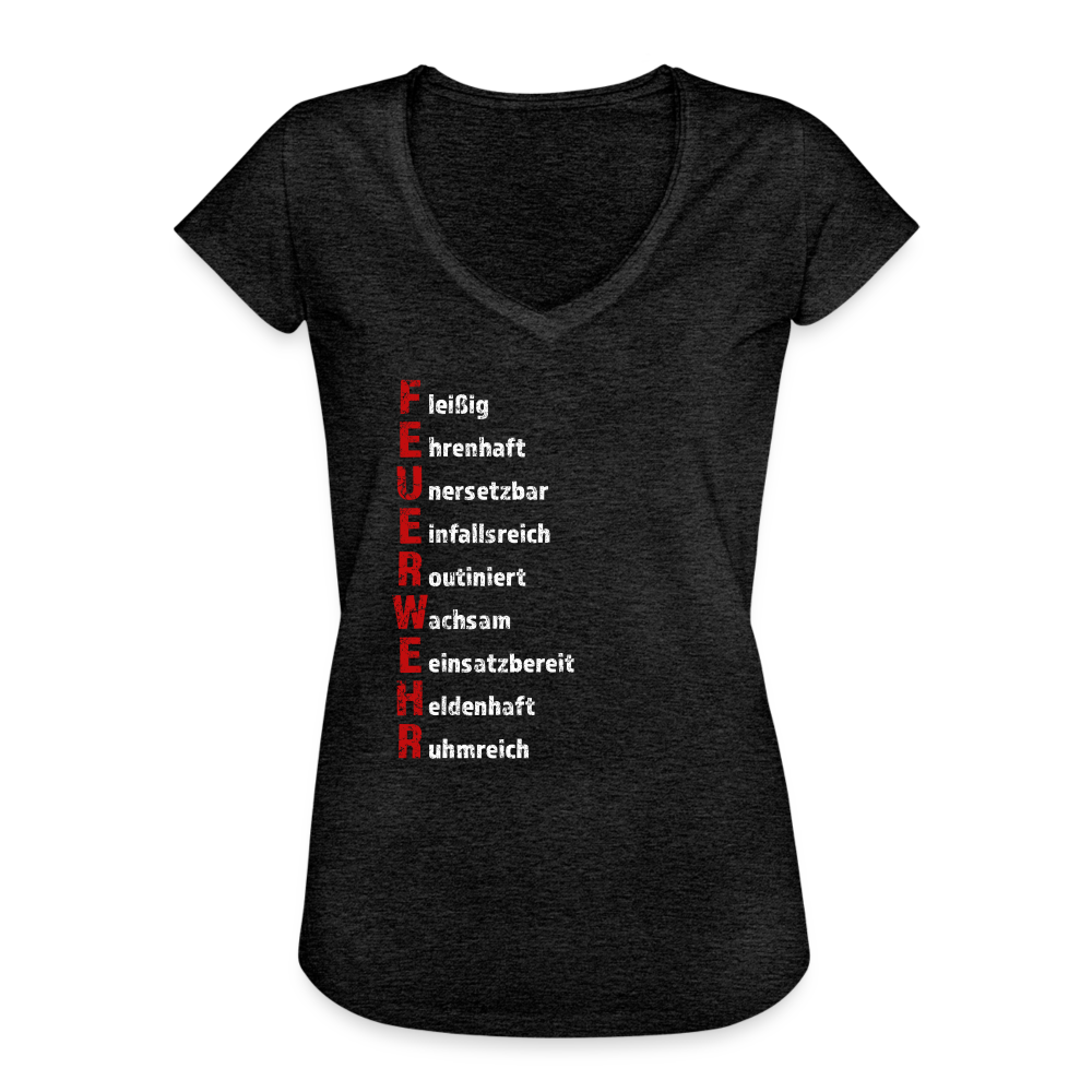 Feuerwehr Schriftzug - Frauen Vintage T-Shirt - Anthrazit