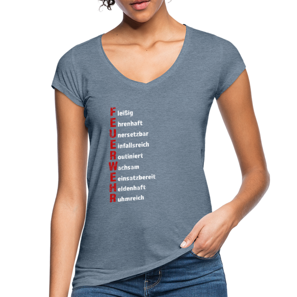 Feuerwehr Schriftzug - Frauen Vintage T-Shirt - Vintage Denim