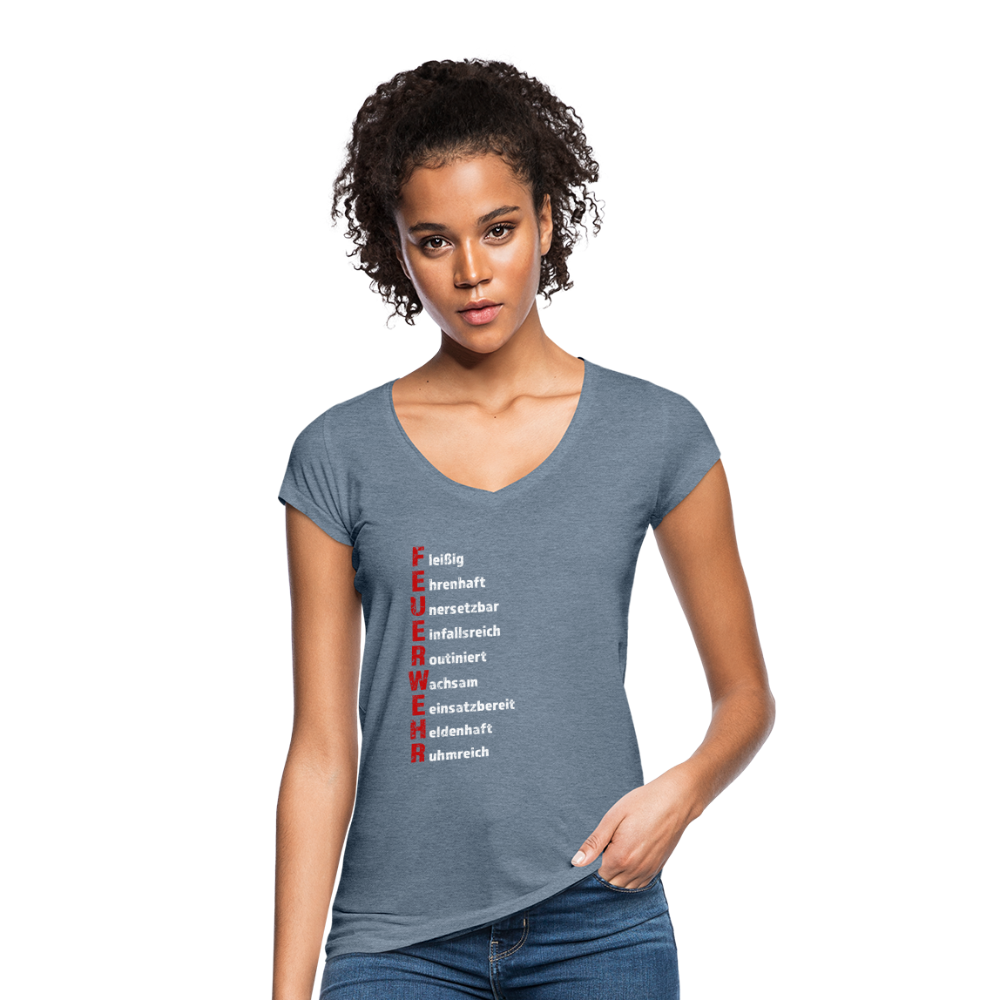 Feuerwehr Schriftzug - Frauen Vintage T-Shirt - Vintage Denim