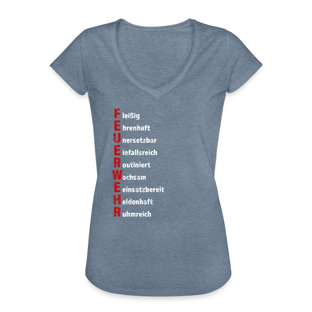 Feuerwehr Schriftzug - Frauen Vintage T-Shirt - Vintage Denim