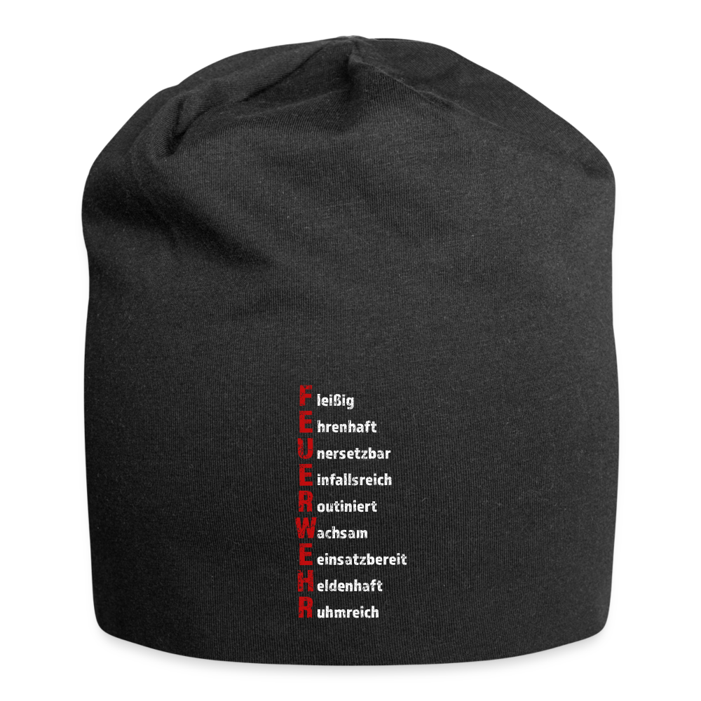 Feuerwehr Schriftzug - Jersey-Beanie - Schwarz