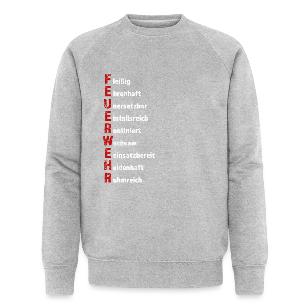 Feuerwehr Schriftzug - Männer Bio-Sweatshirt - Grau meliert