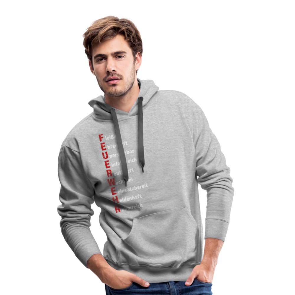 Feuerwehr Schriftzug - Männer Hoodie - Grau meliert