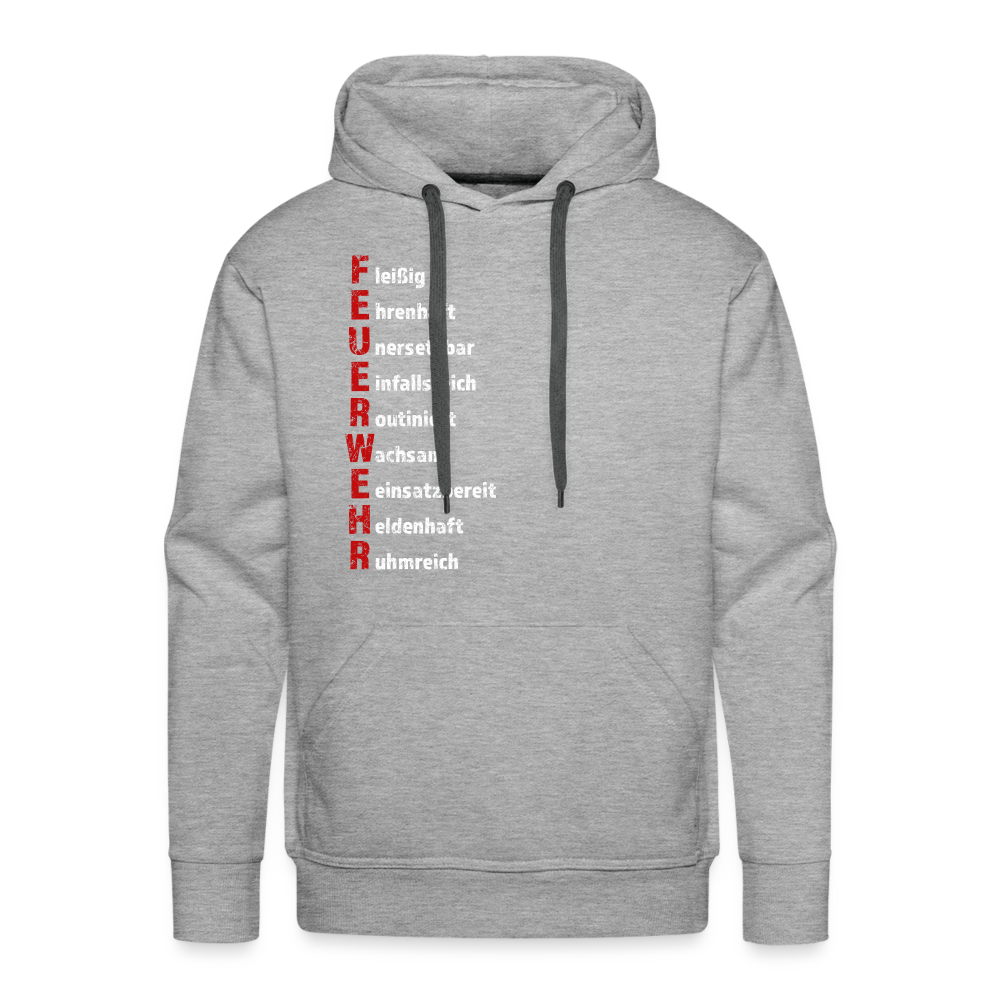 Feuerwehr Schriftzug - Männer Hoodie - Grau meliert