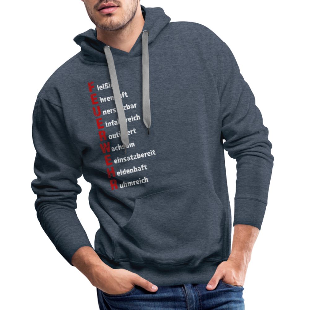 Feuerwehr Schriftzug - Männer Hoodie - Jeansblau