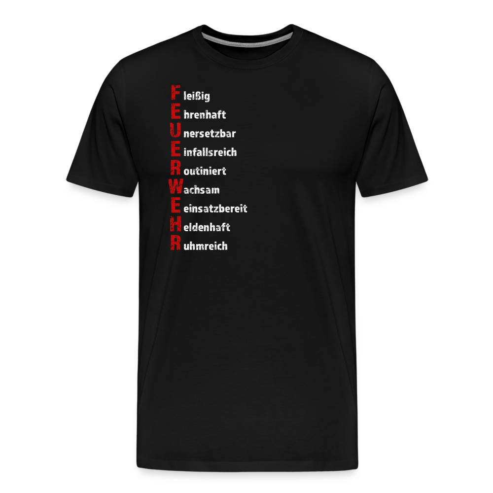 Feuerwehr Schriftzug - Männer T-Shirt - Schwarz