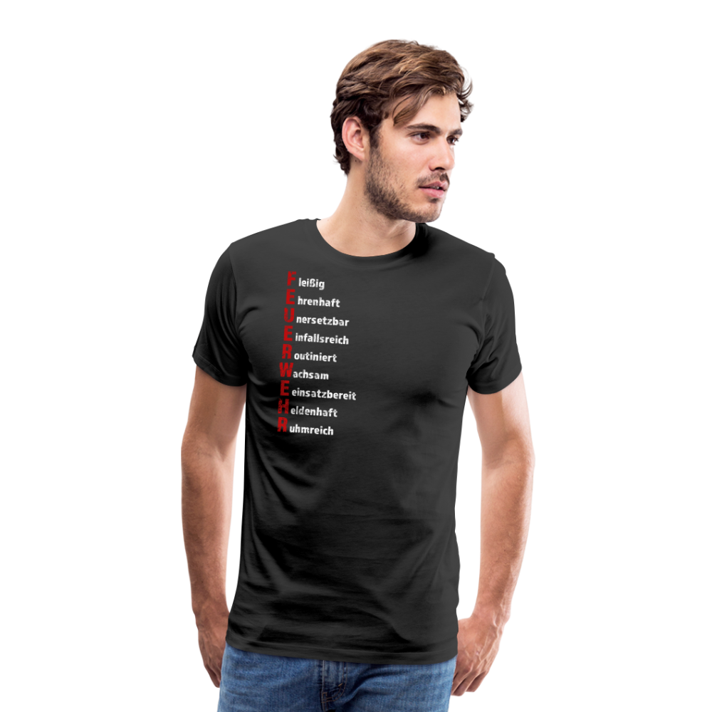 Feuerwehr Schriftzug - Männer T-Shirt - Schwarz
