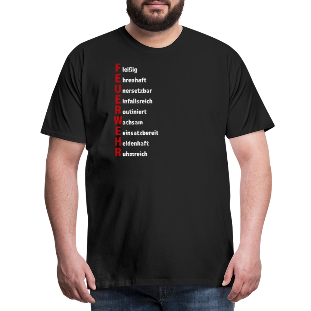 Feuerwehr Schriftzug - Männer T-Shirt - Schwarz