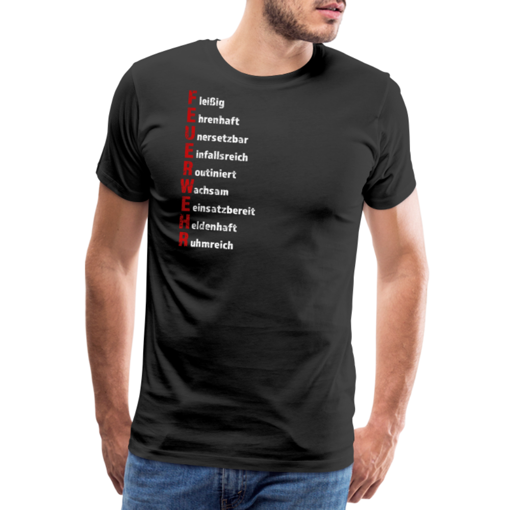 Feuerwehr Schriftzug - Männer T-Shirt - Schwarz