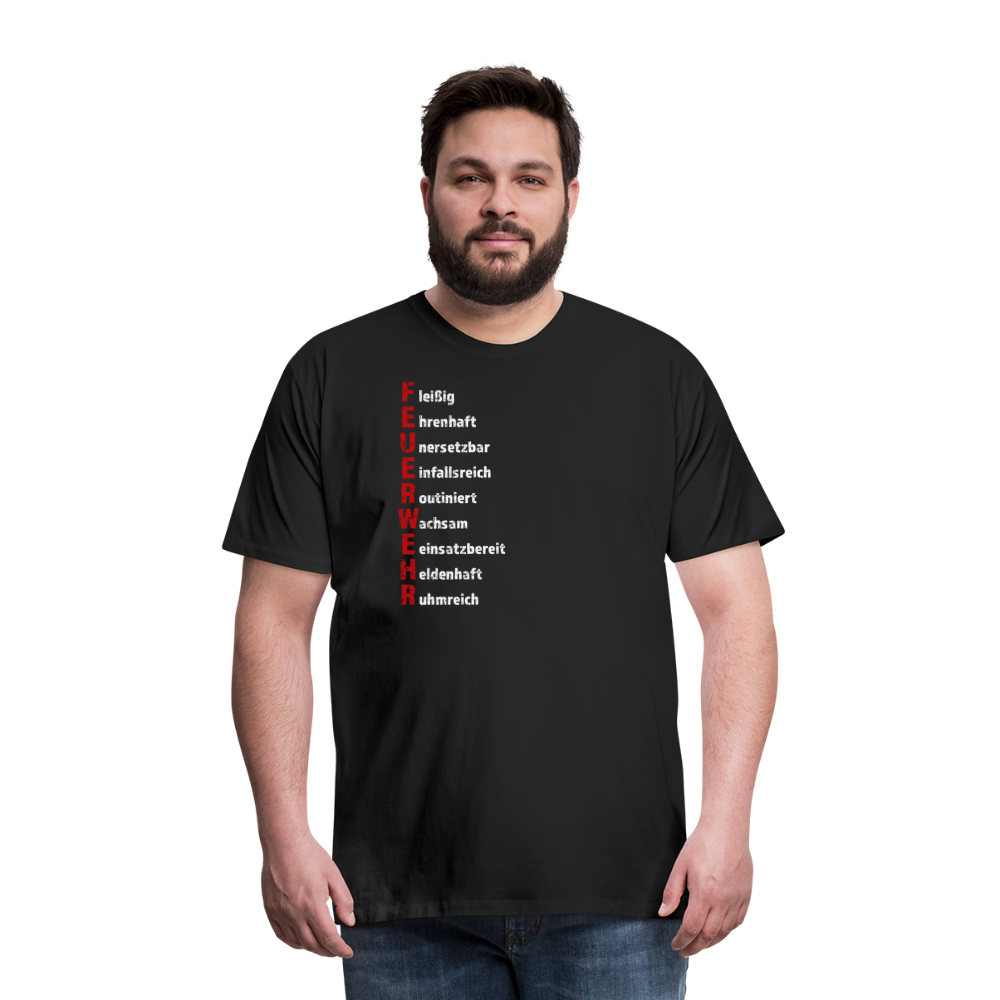 Feuerwehr Schriftzug - Männer T-Shirt - Schwarz