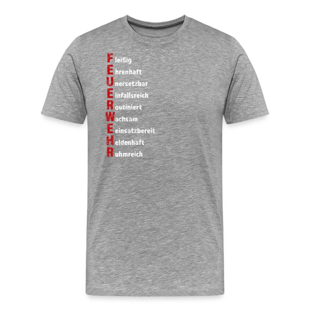 Feuerwehr Schriftzug - Männer T-Shirt - Grau meliert