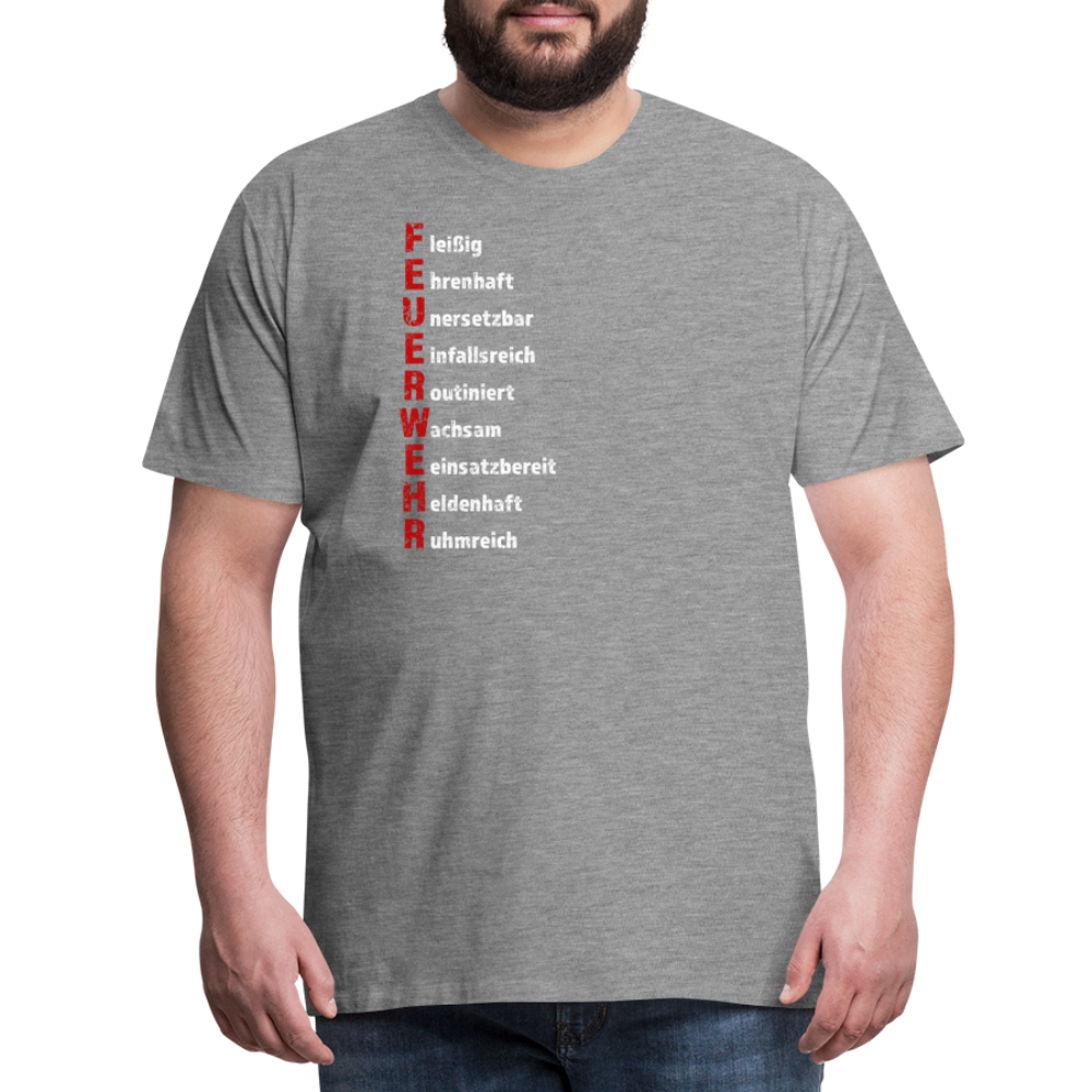 Feuerwehr Schriftzug - Männer T-Shirt - Grau meliert