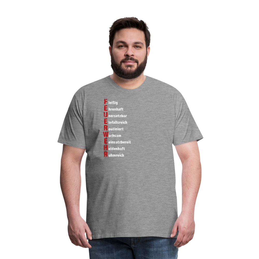 Feuerwehr Schriftzug - Männer T-Shirt - Grau meliert