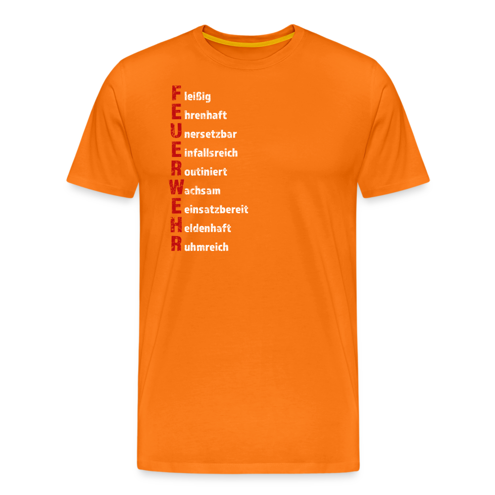 Feuerwehr Schriftzug - Männer T-Shirt - Orange