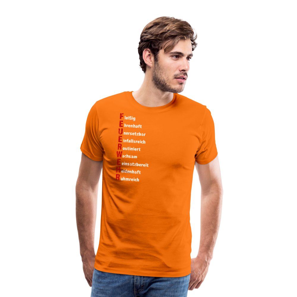 Feuerwehr Schriftzug - Männer T-Shirt - Orange