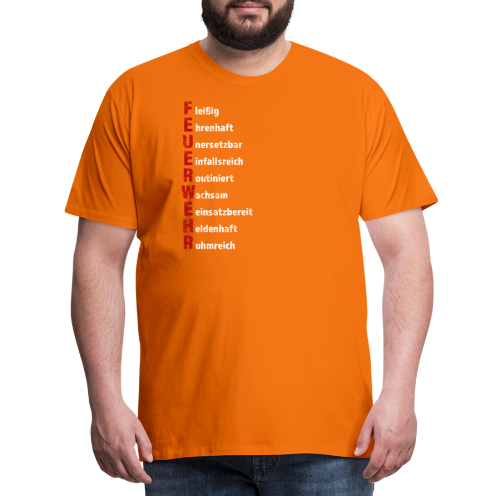 Feuerwehr Schriftzug - Männer T-Shirt - Orange