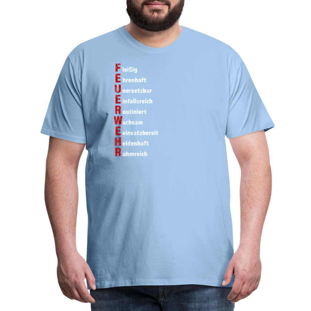 Feuerwehr Schriftzug - Männer T-Shirt - Sky