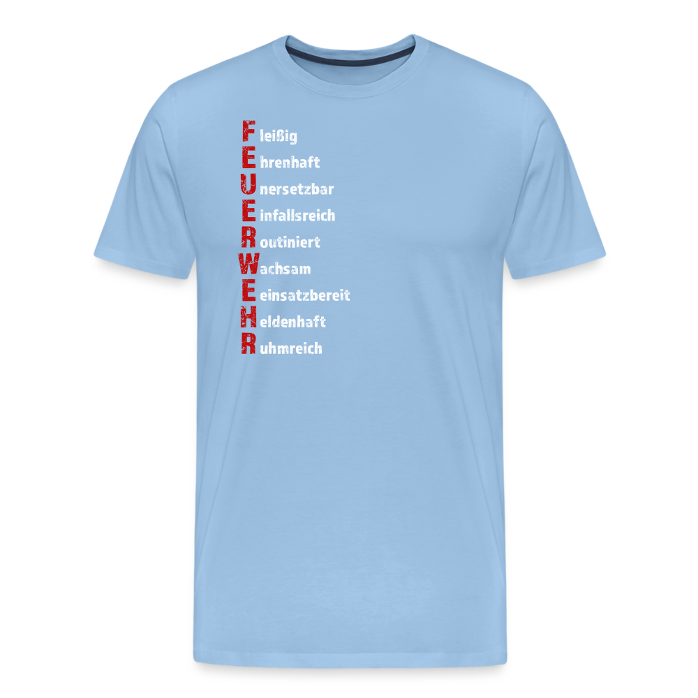 Feuerwehr Schriftzug - Männer T-Shirt - Sky