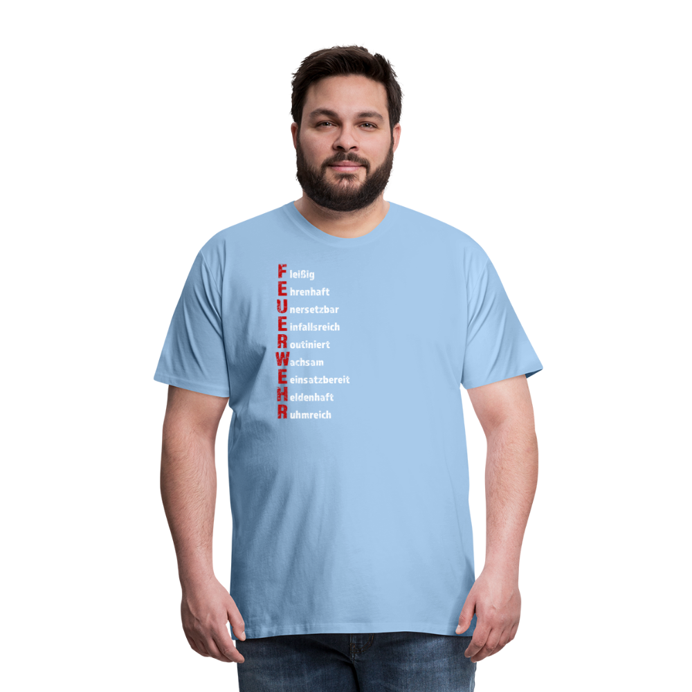 Feuerwehr Schriftzug - Männer T-Shirt - Sky
