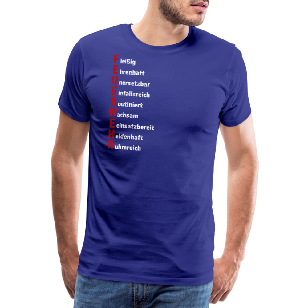 Feuerwehr Schriftzug - Männer T-Shirt - Königsblau