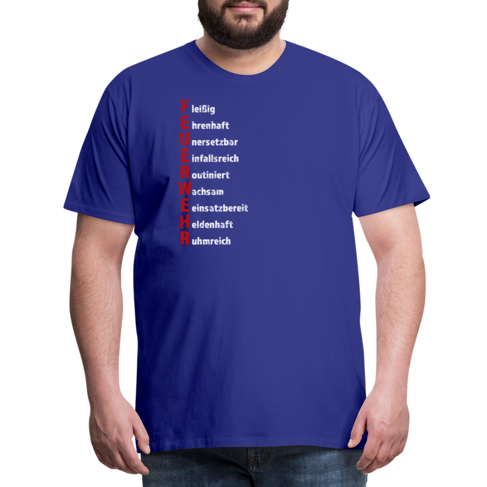 Feuerwehr Schriftzug - Männer T-Shirt - Königsblau