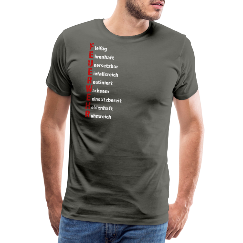 Feuerwehr Schriftzug - Männer T-Shirt - Asphalt