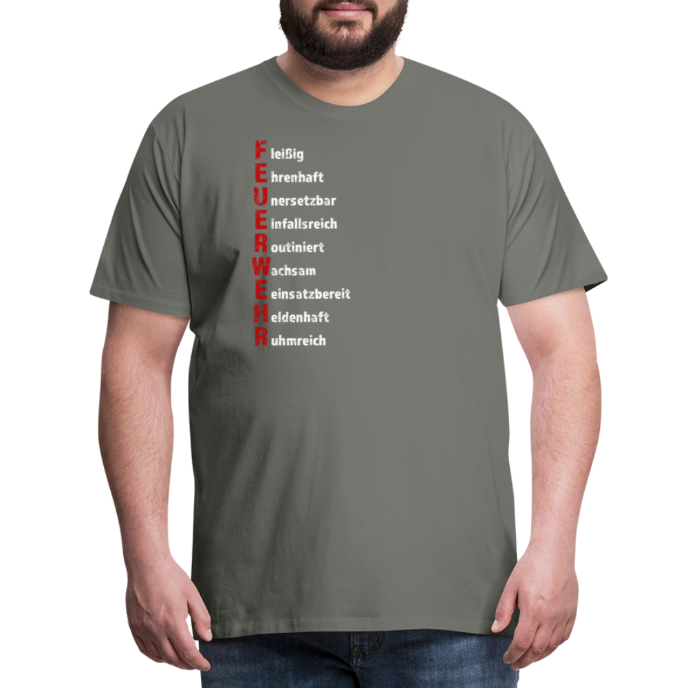 Feuerwehr Schriftzug - Männer T-Shirt - Asphalt