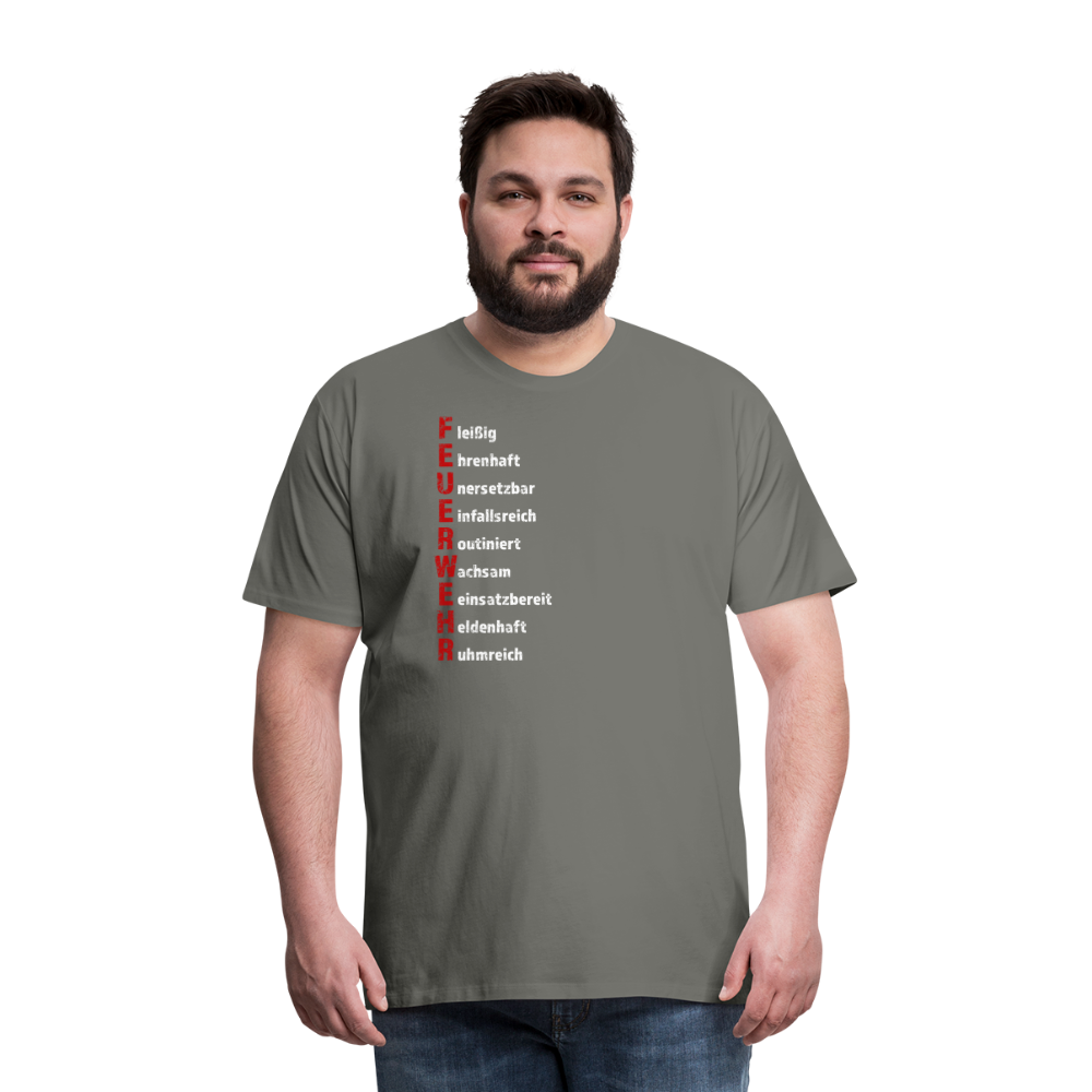 Feuerwehr Schriftzug - Männer T-Shirt - Asphalt