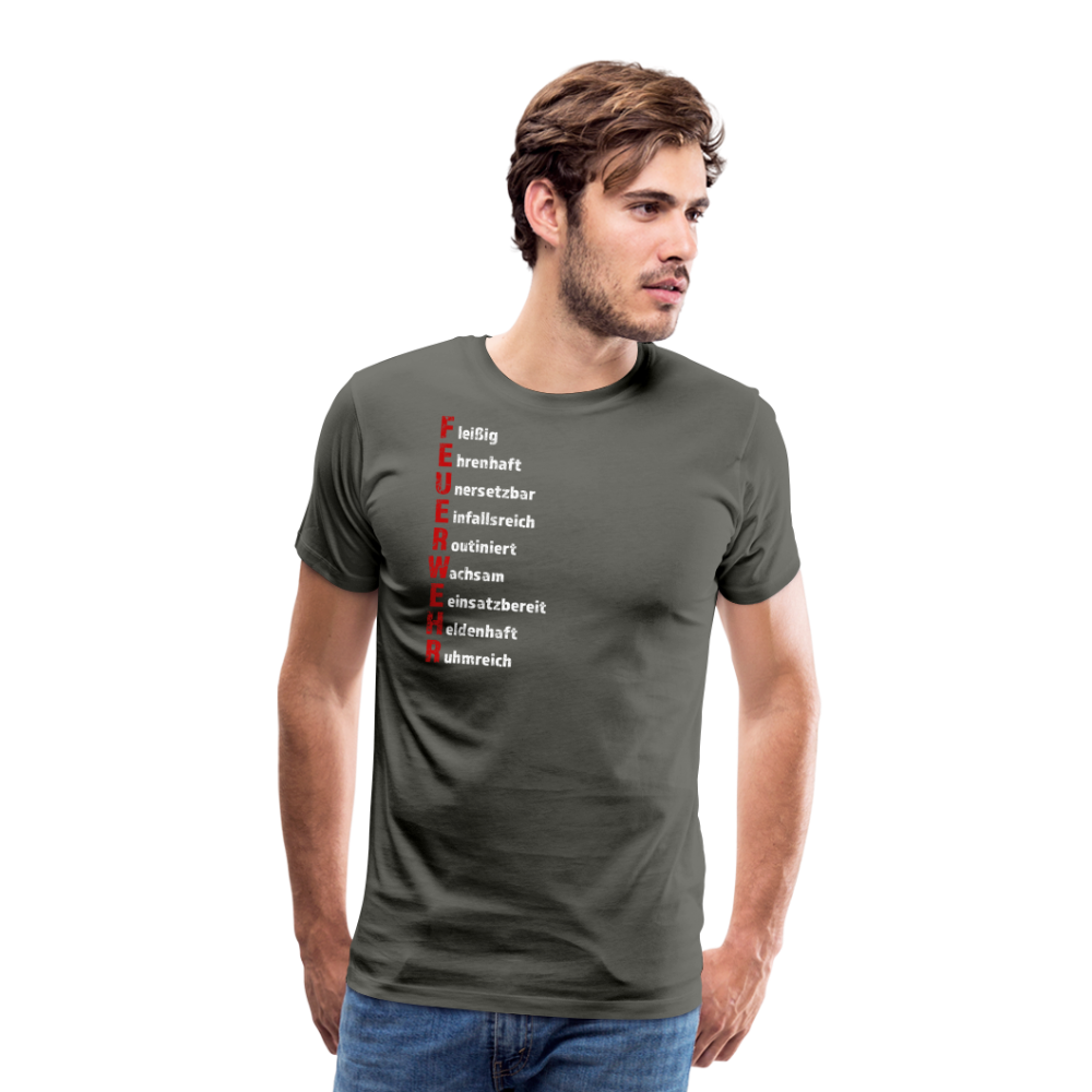 Feuerwehr Schriftzug - Männer T-Shirt - Asphalt