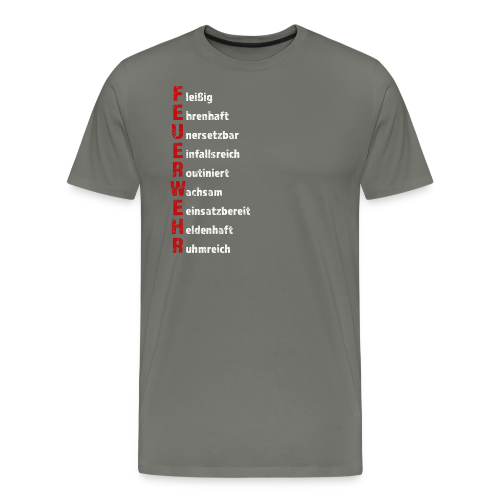 Feuerwehr Schriftzug - Männer T-Shirt - Asphalt