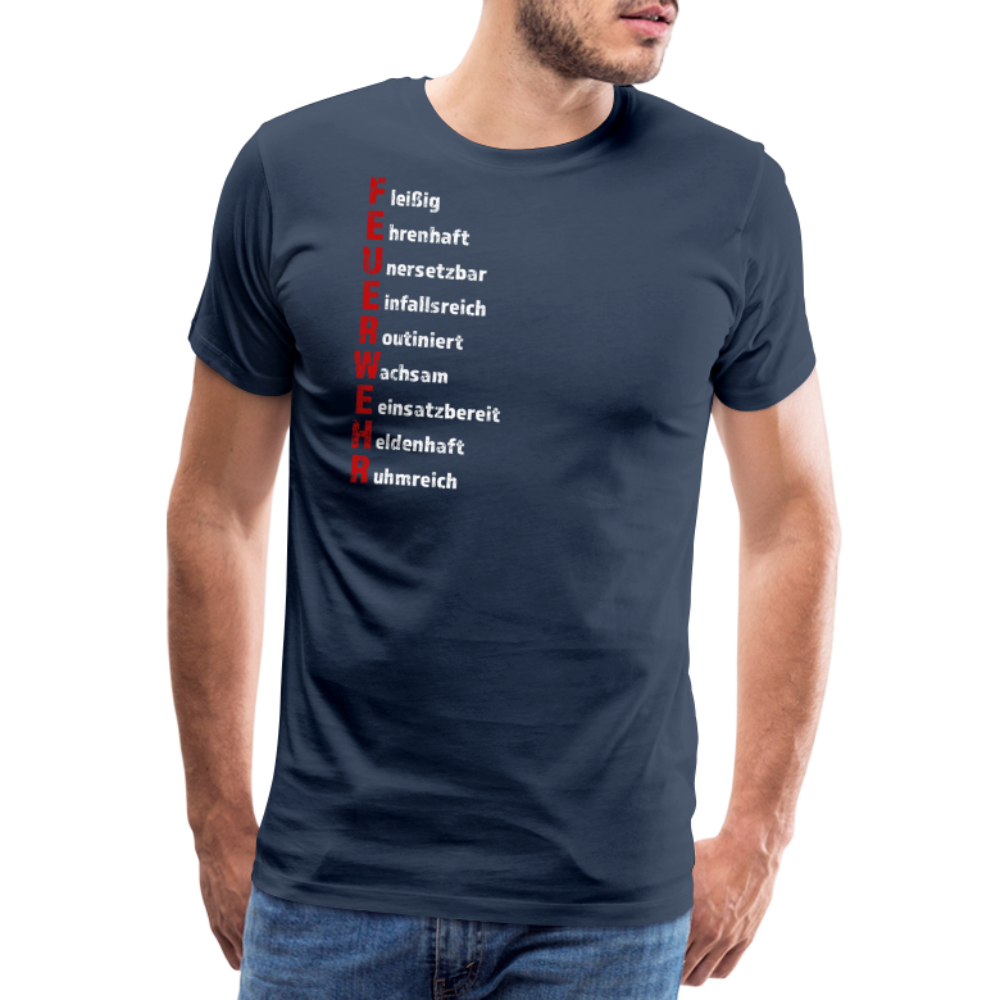 Feuerwehr Schriftzug - Männer T-Shirt - Navy