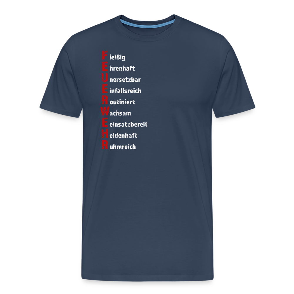 Feuerwehr Schriftzug - Männer T-Shirt - Navy